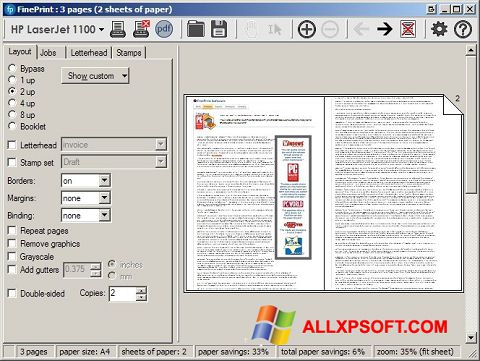 Screenshot FinePrint Windows XP