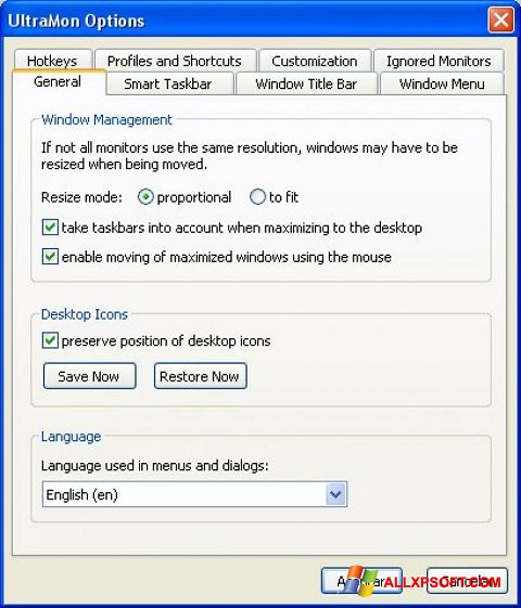 Screenshot UltraMon Windows XP